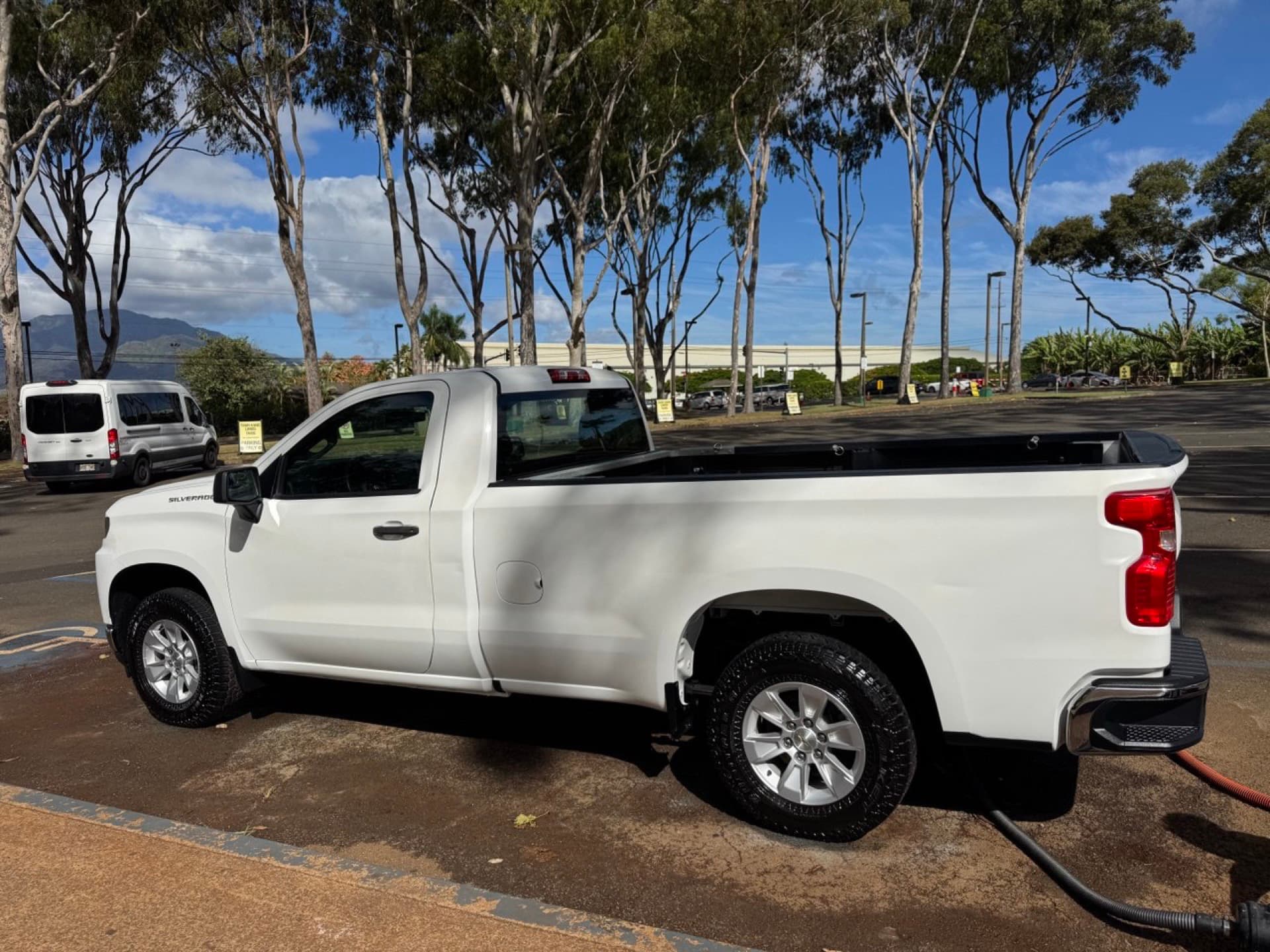 Ceramic coated Silverado at Dole Plantation — protected against Hawaii UV and salt air