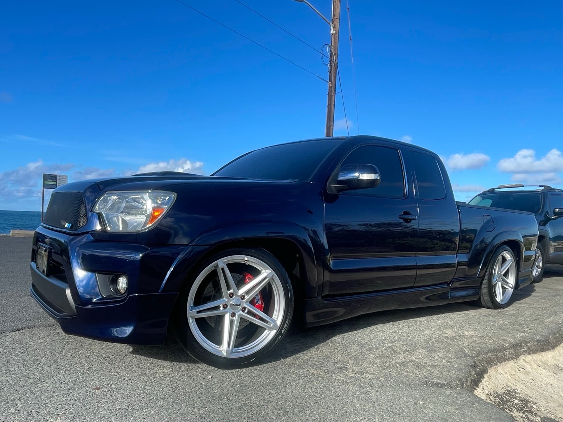 Ceramic coated truck on Oahu coast — protected against salt air and UV damage