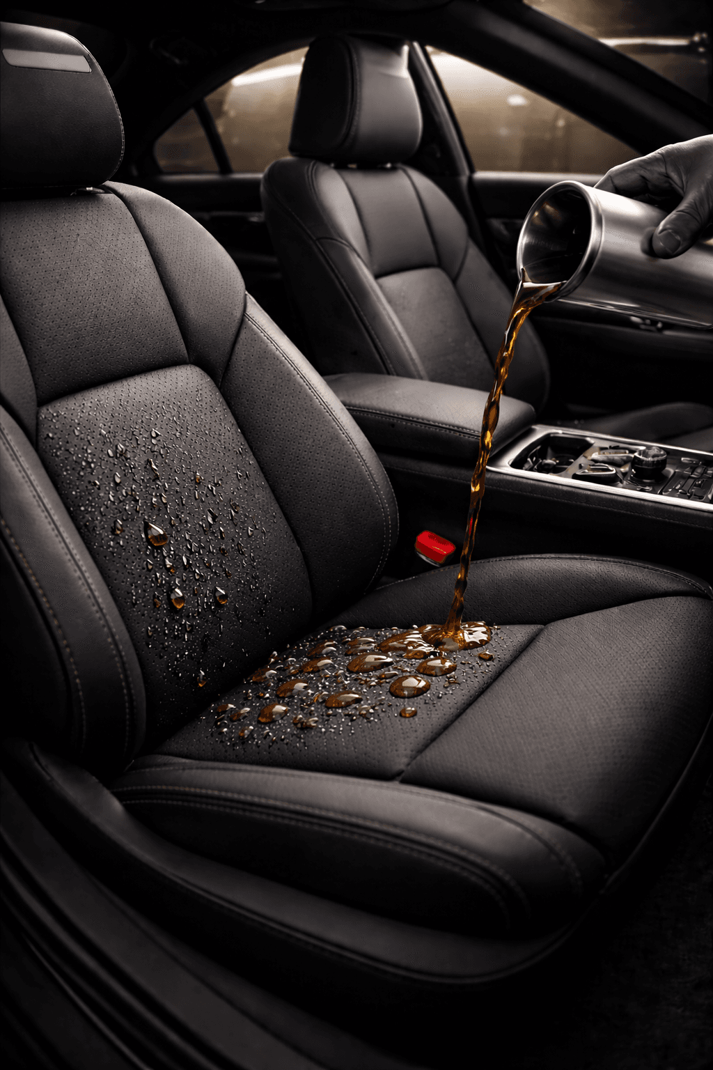 Luxury interior with water beading demonstration